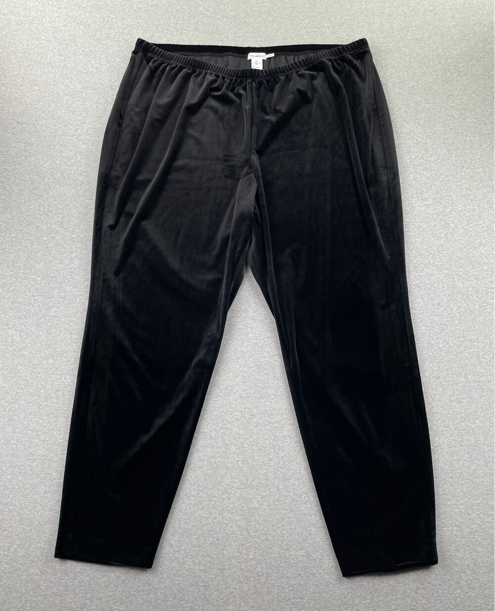 Good American Leggings 4X Black Velvet Skinny Pants High Rise Pull-On Elastic